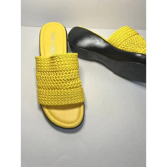 Cabin Creek Yellow Mesh Slide On Sandals NEW SZ 6M - Picture 3 of 7